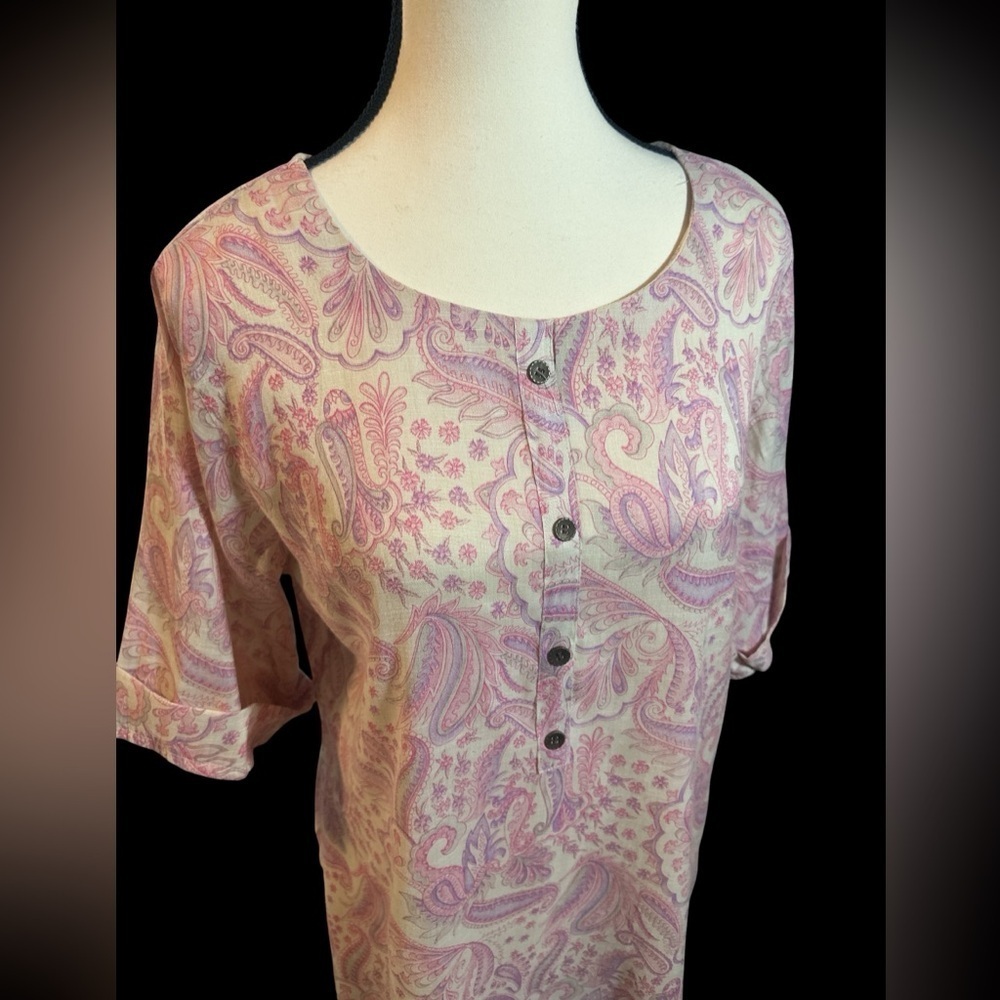 Pink Paisley Women's Top - Picture 3 of 5